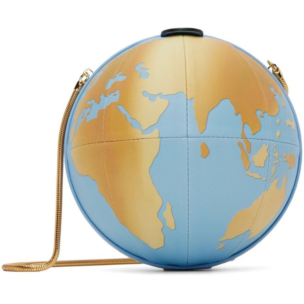 SS23 Moschino Couture Jeremy Scott WORLD MAP CHAIN LINK GLOBE NAPPA SHOUDLER BAG - Picture 6 of 6